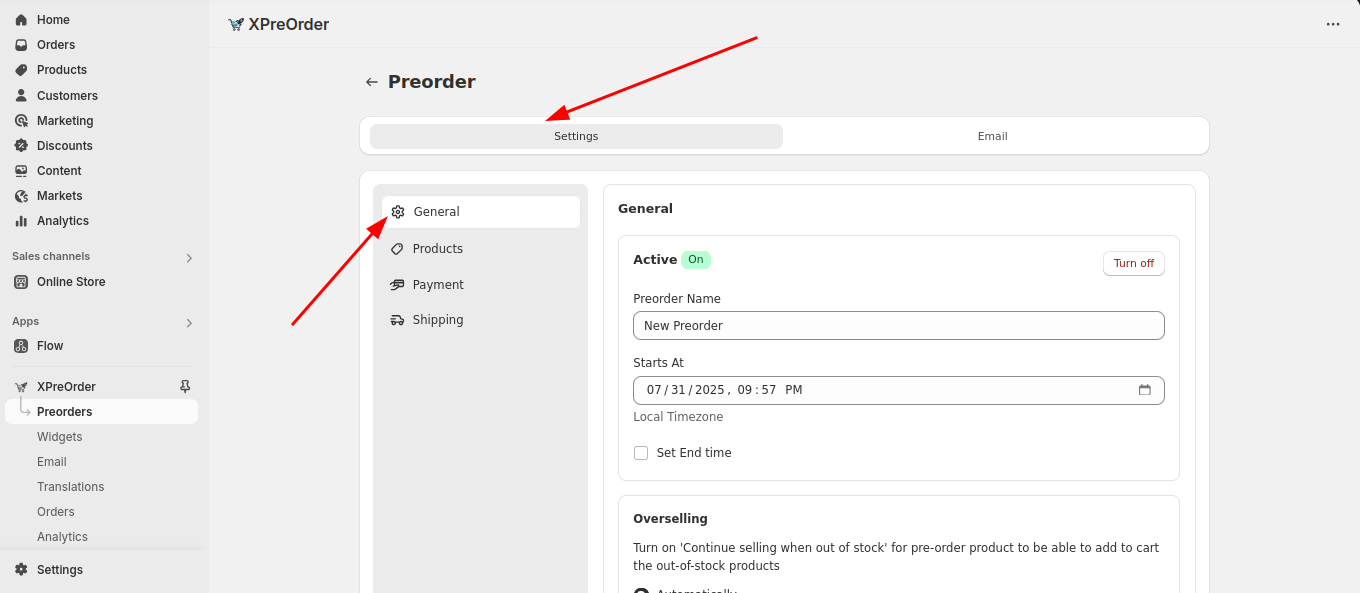 Placeholder - Preorder Settings