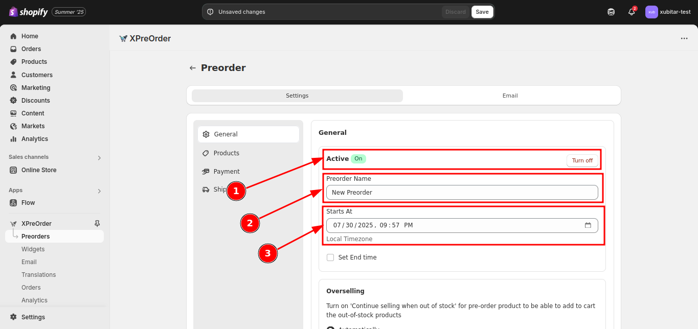 Placeholder - Preorder Settings
