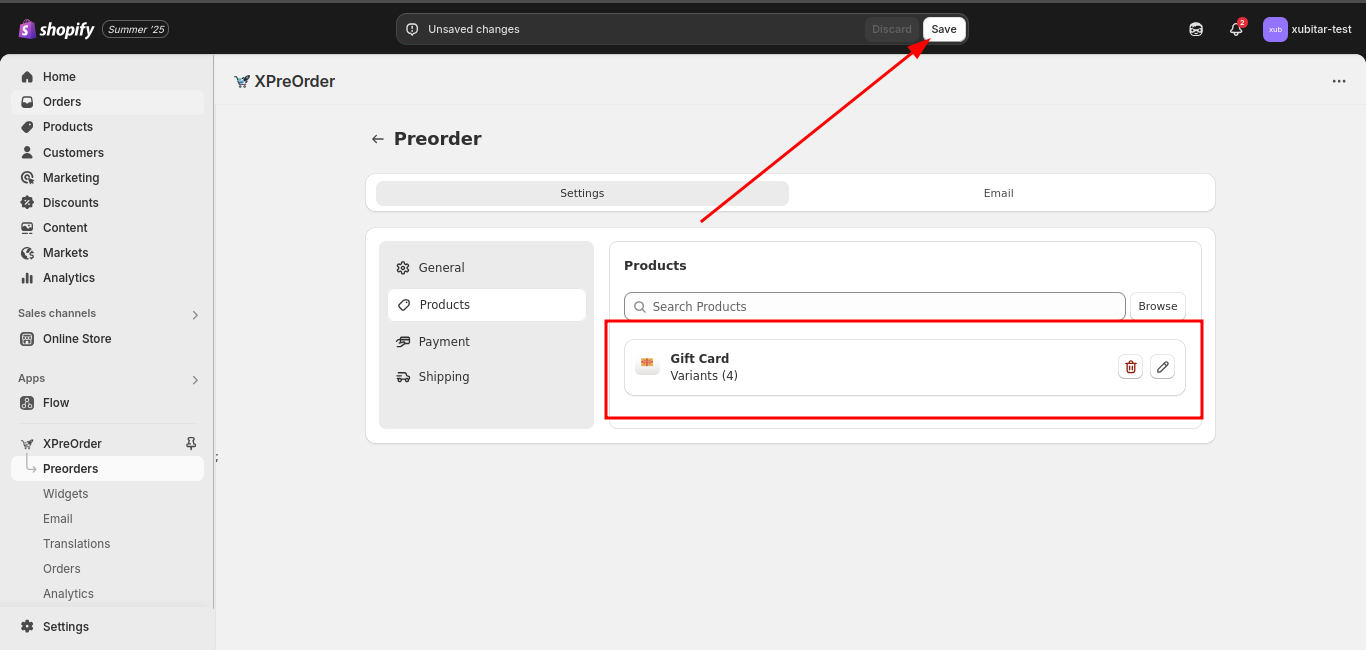 Placeholder - Preorder Settings